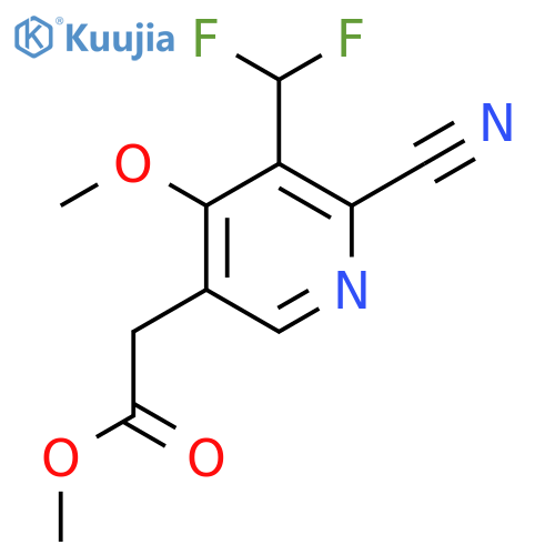 Methyl 2-cyano-3-(difluoromethyl)-4-methoxypyridine-5-acetate structure