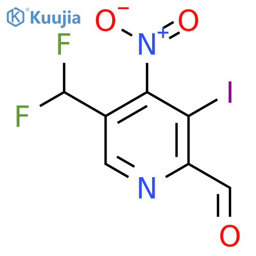 5-(Difluoromethyl)-3-iodo-4-nitropyridine-2-carboxaldehyde structure