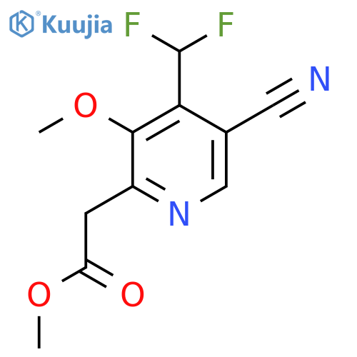 Methyl 5-cyano-4-(difluoromethyl)-3-methoxypyridine-2-acetate structure