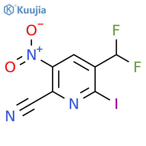 2-Cyano-5-(difluoromethyl)-6-iodo-3-nitropyridine structure