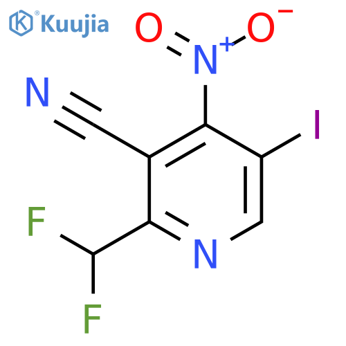 3-Cyano-2-(difluoromethyl)-5-iodo-4-nitropyridine structure