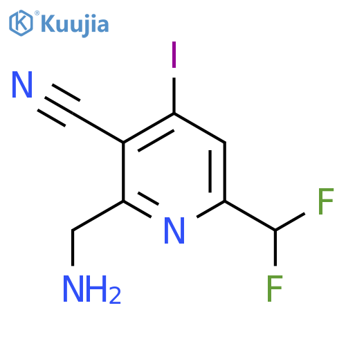 2-(Aminomethyl)-3-cyano-6-(difluoromethyl)-4-iodopyridine structure