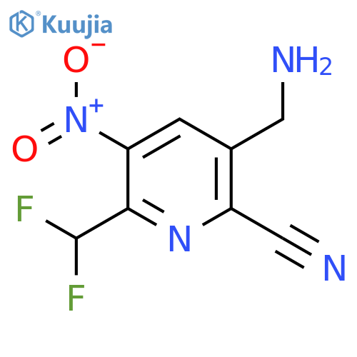 3-(Aminomethyl)-2-cyano-6-(difluoromethyl)-5-nitropyridine structure