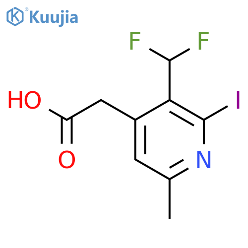 3-(Difluoromethyl)-2-iodo-6-methylpyridine-4-acetic acid structure