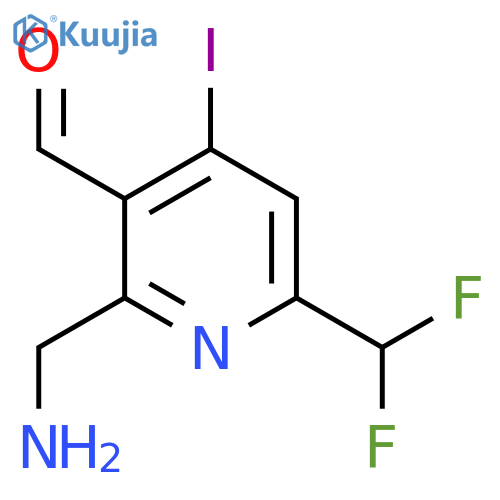 2-(Aminomethyl)-6-(difluoromethyl)-4-iodopyridine-3-carboxaldehyde structure