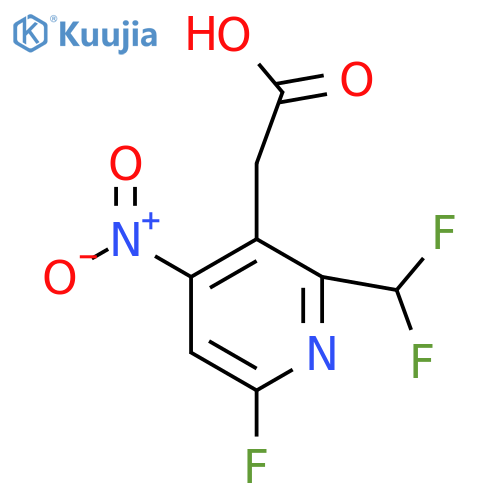 2-(Difluoromethyl)-6-fluoro-4-nitropyridine-3-acetic acid structure