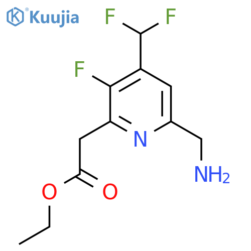 Ethyl 6-(aminomethyl)-4-(difluoromethyl)-3-fluoropyridine-2-acetate structure
