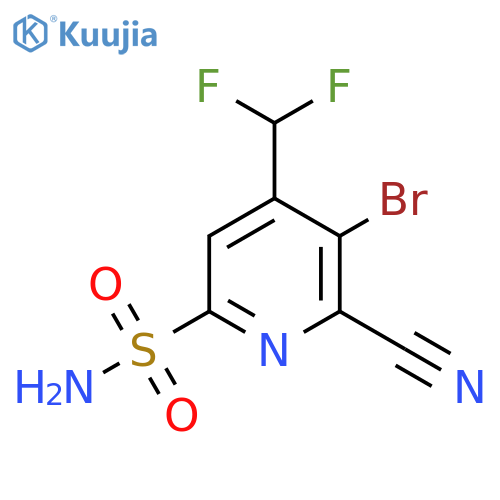 3-Bromo-2-cyano-4-(difluoromethyl)pyridine-6-sulfonamide structure