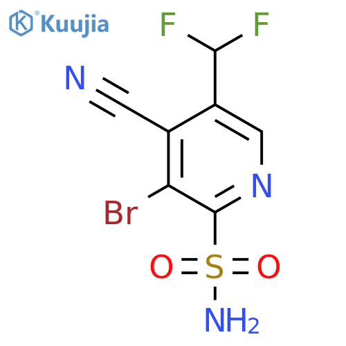 3-Bromo-4-cyano-5-(difluoromethyl)pyridine-2-sulfonamide structure