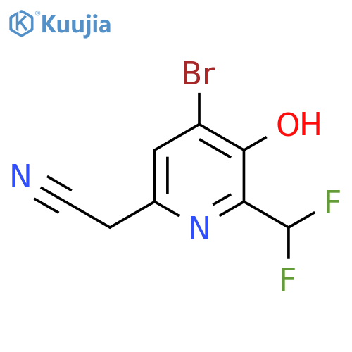4-Bromo-2-(difluoromethyl)-3-hydroxypyridine-6-acetonitrile structure