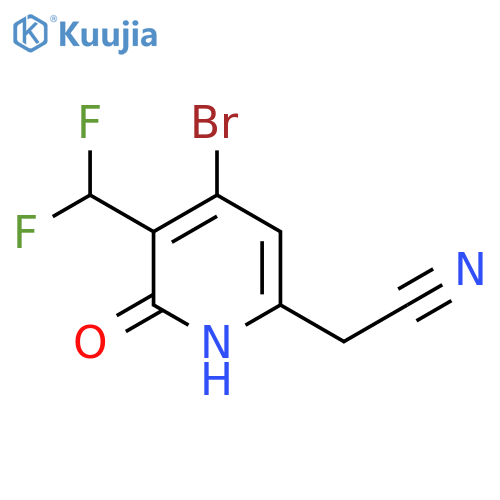 4-Bromo-3-(difluoromethyl)-2-hydroxypyridine-6-acetonitrile structure