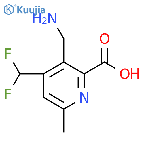 3-(Aminomethyl)-4-(difluoromethyl)-6-methylpyridine-2-carboxylic acid structure