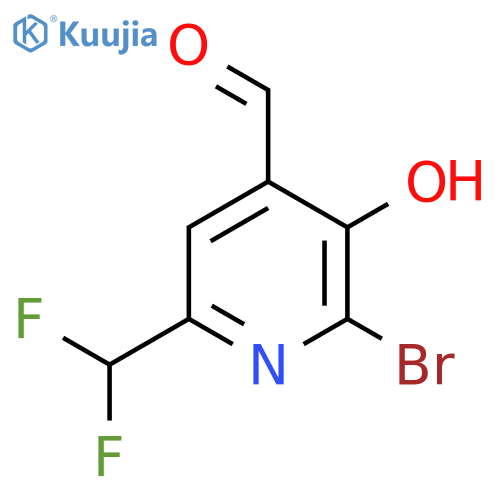 2-Bromo-6-(difluoromethyl)-3-hydroxypyridine-4-carboxaldehyde structure