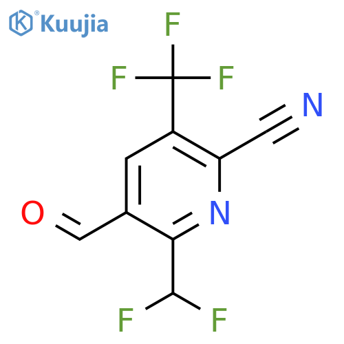 2-Cyano-6-(difluoromethyl)-3-(trifluoromethyl)pyridine-5-carboxaldehyde structure