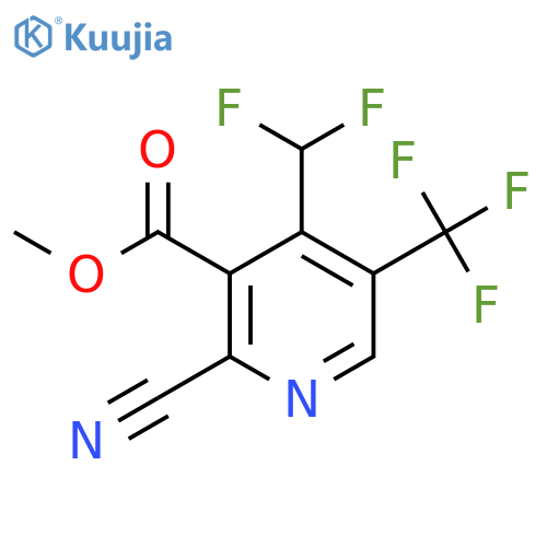 Methyl 2-cyano-4-(difluoromethyl)-5-(trifluoromethyl)pyridine-3-carboxylate structure