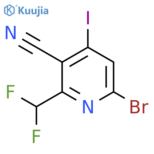 6-Bromo-3-cyano-2-(difluoromethyl)-4-iodopyridine structure