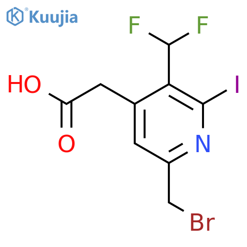 6-(Bromomethyl)-3-(difluoromethyl)-2-iodopyridine-4-acetic acid structure