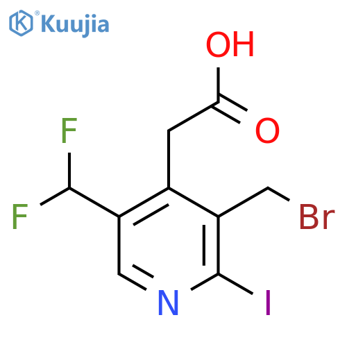 3-(Bromomethyl)-5-(difluoromethyl)-2-iodopyridine-4-acetic acid structure