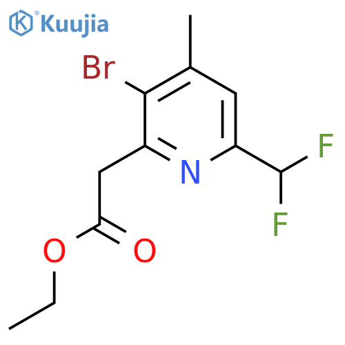 Ethyl 3-bromo-6-(difluoromethyl)-4-methylpyridine-2-acetate structure