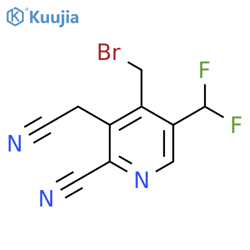 4-(Bromomethyl)-2-cyano-5-(difluoromethyl)pyridine-3-acetonitrile structure