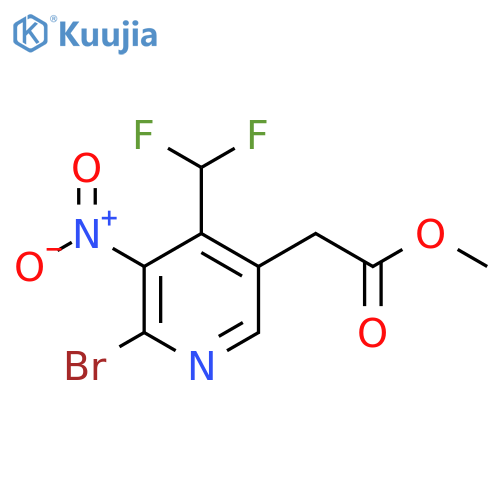 Methyl 2-bromo-4-(difluoromethyl)-3-nitropyridine-5-acetate structure