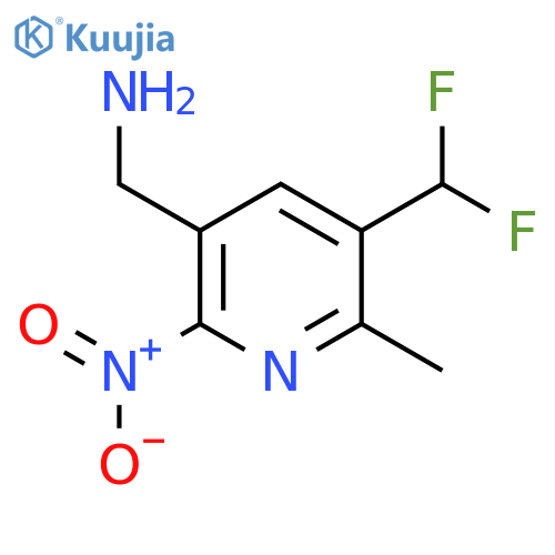 3-(Aminomethyl)-5-(difluoromethyl)-6-methyl-2-nitropyridine structure