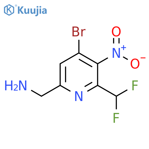 6-(Aminomethyl)-4-bromo-2-(difluoromethyl)-3-nitropyridine structure