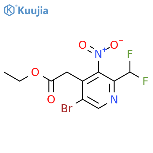 Ethyl 5-bromo-2-(difluoromethyl)-3-nitropyridine-4-acetate structure