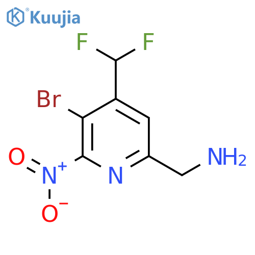 6-(Aminomethyl)-3-bromo-4-(difluoromethyl)-2-nitropyridine structure