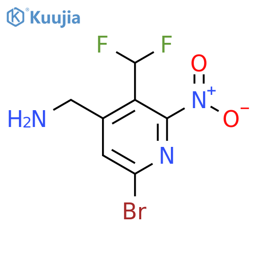 4-(Aminomethyl)-6-bromo-3-(difluoromethyl)-2-nitropyridine structure