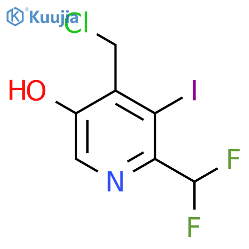 4-(Chloromethyl)-2-(difluoromethyl)-5-hydroxy-3-iodopyridine structure