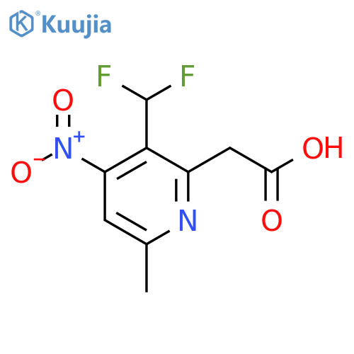 3-(Difluoromethyl)-6-methyl-4-nitropyridine-2-acetic acid structure