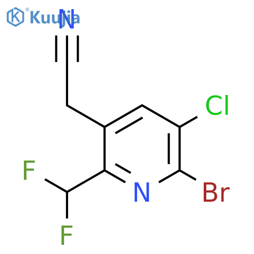 2-Bromo-3-chloro-6-(difluoromethyl)pyridine-5-acetonitrile structure