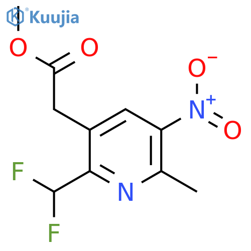 Methyl 2-(difluoromethyl)-6-methyl-5-nitropyridine-3-acetate structure