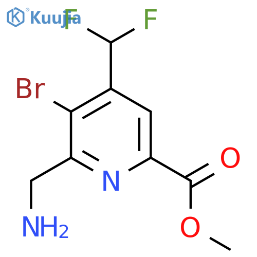 Methyl 2-(aminomethyl)-3-bromo-4-(difluoromethyl)pyridine-6-carboxylate structure