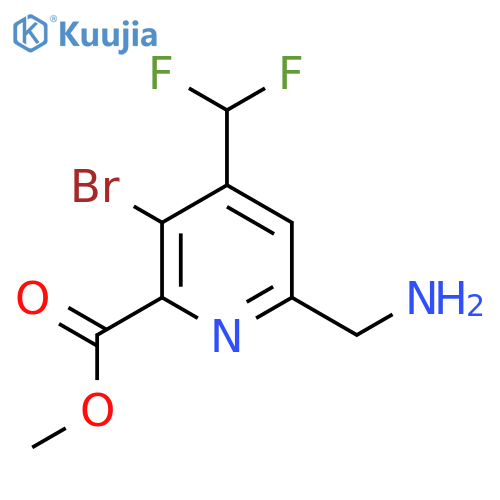 Methyl 6-(aminomethyl)-3-bromo-4-(difluoromethyl)pyridine-2-carboxylate structure