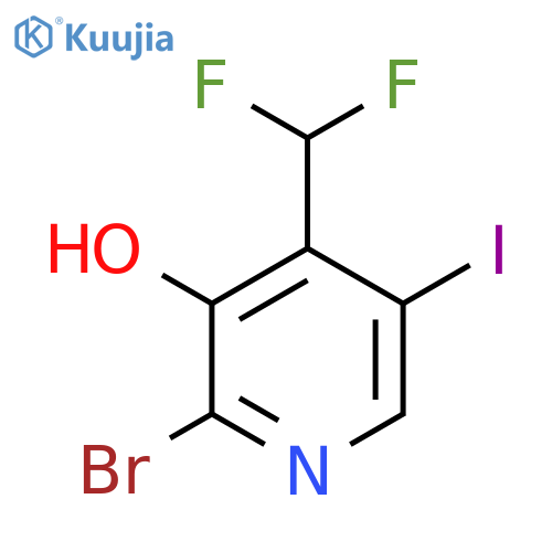 2-Bromo-4-(difluoromethyl)-3-hydroxy-5-iodopyridine structure