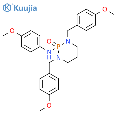 N-(4-methoxyphenyl)-1,3-bis[(4-methoxyphenyl)methyl]-2-oxo-1,3,2λ5-diazaphosphinan-2-amine structure