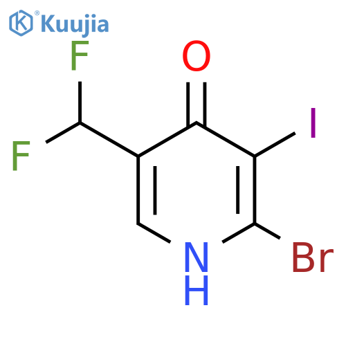 2-Bromo-5-(difluoromethyl)-4-hydroxy-3-iodopyridine structure