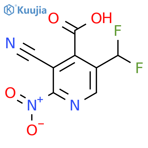 3-Cyano-5-(difluoromethyl)-2-nitropyridine-4-carboxylic acid structure