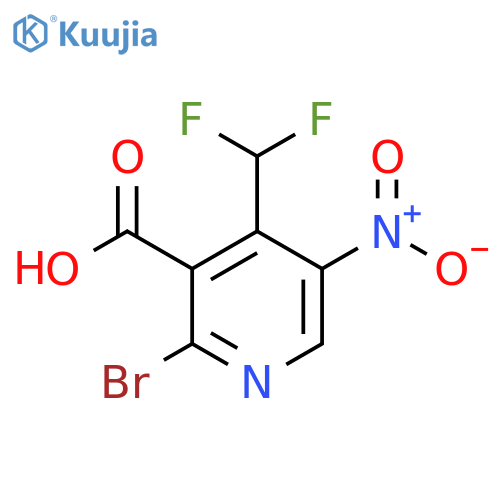 2-Bromo-4-(difluoromethyl)-5-nitropyridine-3-carboxylic acid structure