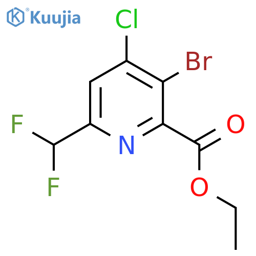 Ethyl 3-bromo-4-chloro-6-(difluoromethyl)pyridine-2-carboxylate structure