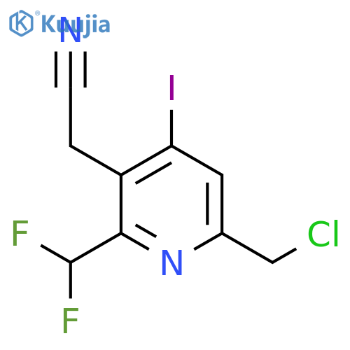 6-(Chloromethyl)-2-(difluoromethyl)-4-iodopyridine-3-acetonitrile structure
