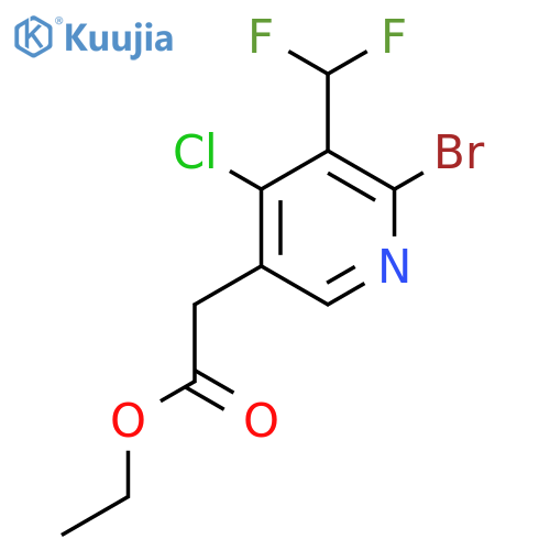 Ethyl 2-bromo-4-chloro-3-(difluoromethyl)pyridine-5-acetate structure