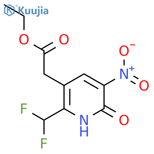 Ethyl 2-(difluoromethyl)-6-hydroxy-5-nitropyridine-3-acetate structure