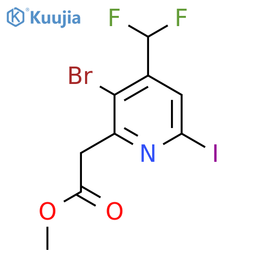 Methyl 3-bromo-4-(difluoromethyl)-6-iodopyridine-2-acetate structure