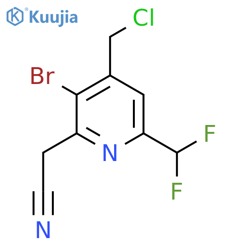 3-Bromo-4-(chloromethyl)-6-(difluoromethyl)pyridine-2-acetonitrile structure