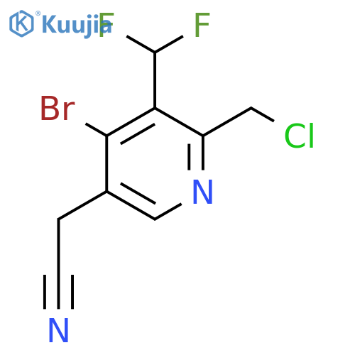 4-Bromo-2-(chloromethyl)-3-(difluoromethyl)pyridine-5-acetonitrile structure