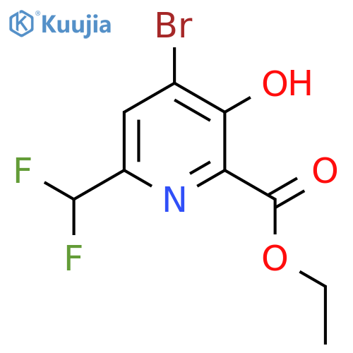 Ethyl 4-bromo-6-(difluoromethyl)-3-hydroxypyridine-2-carboxylate structure