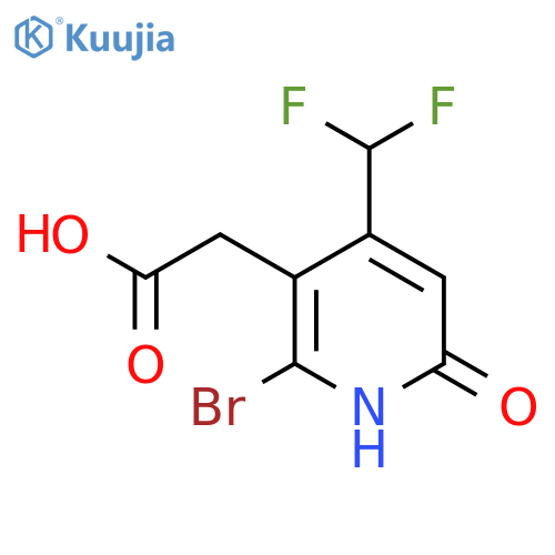 2-Bromo-4-(difluoromethyl)-6-hydroxypyridine-3-acetic acid structure